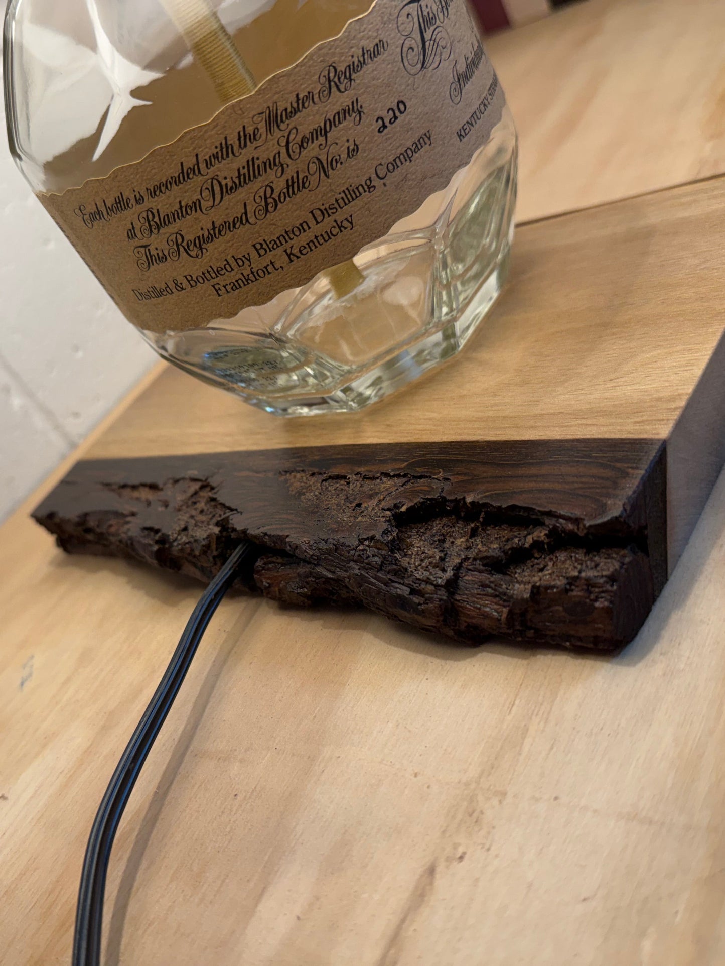 Blanton’s Lamp with Walnut Live Edge Base
