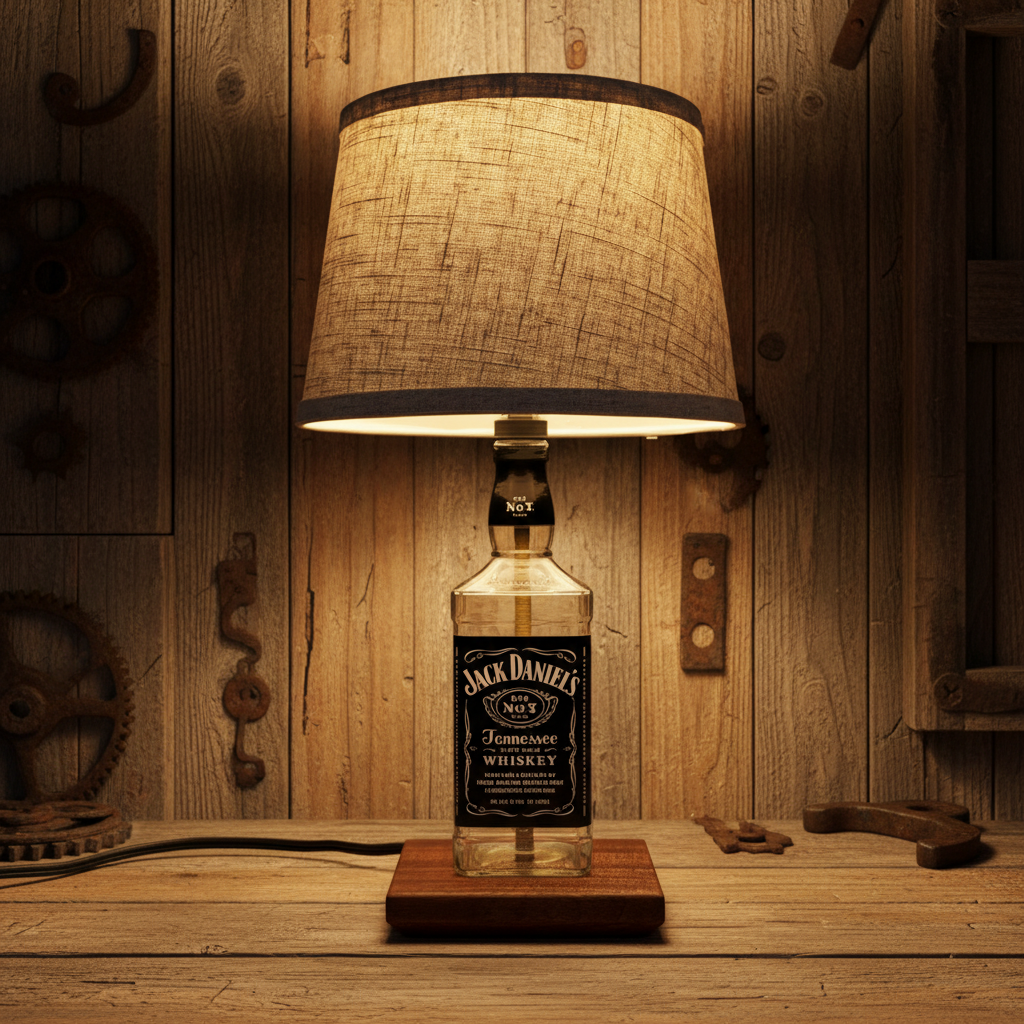 Jack Daniel’s Whiskey Bottle Lamp - Home/Bar Decor