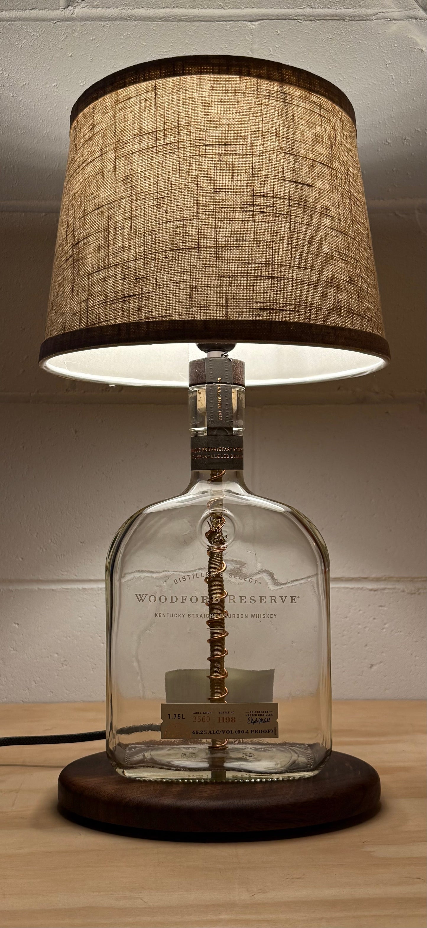 Woodford Reserve Bourbon Bottle Lamp