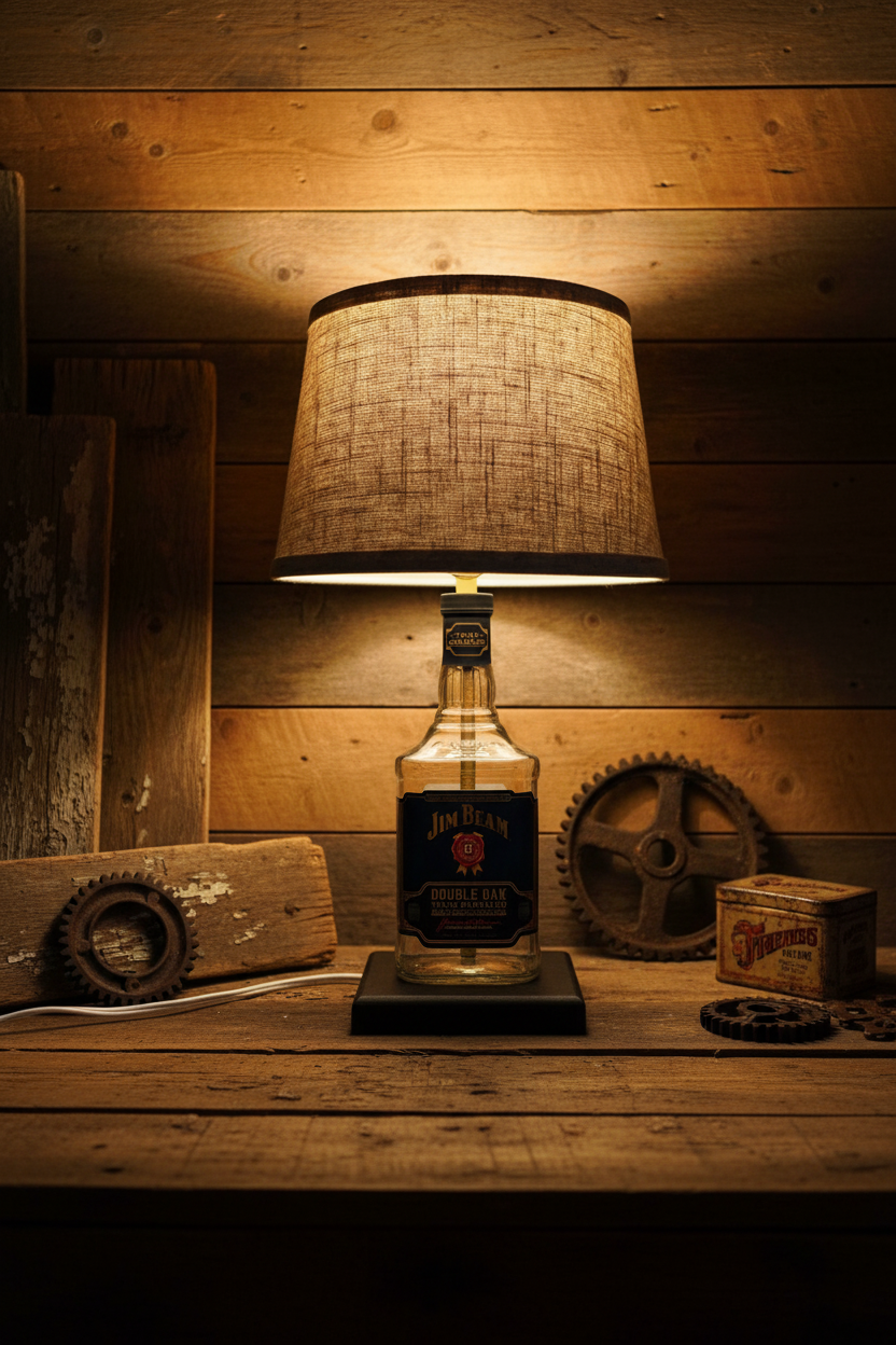 Jim Beam Double Oak Bourbon Bottle Lamp