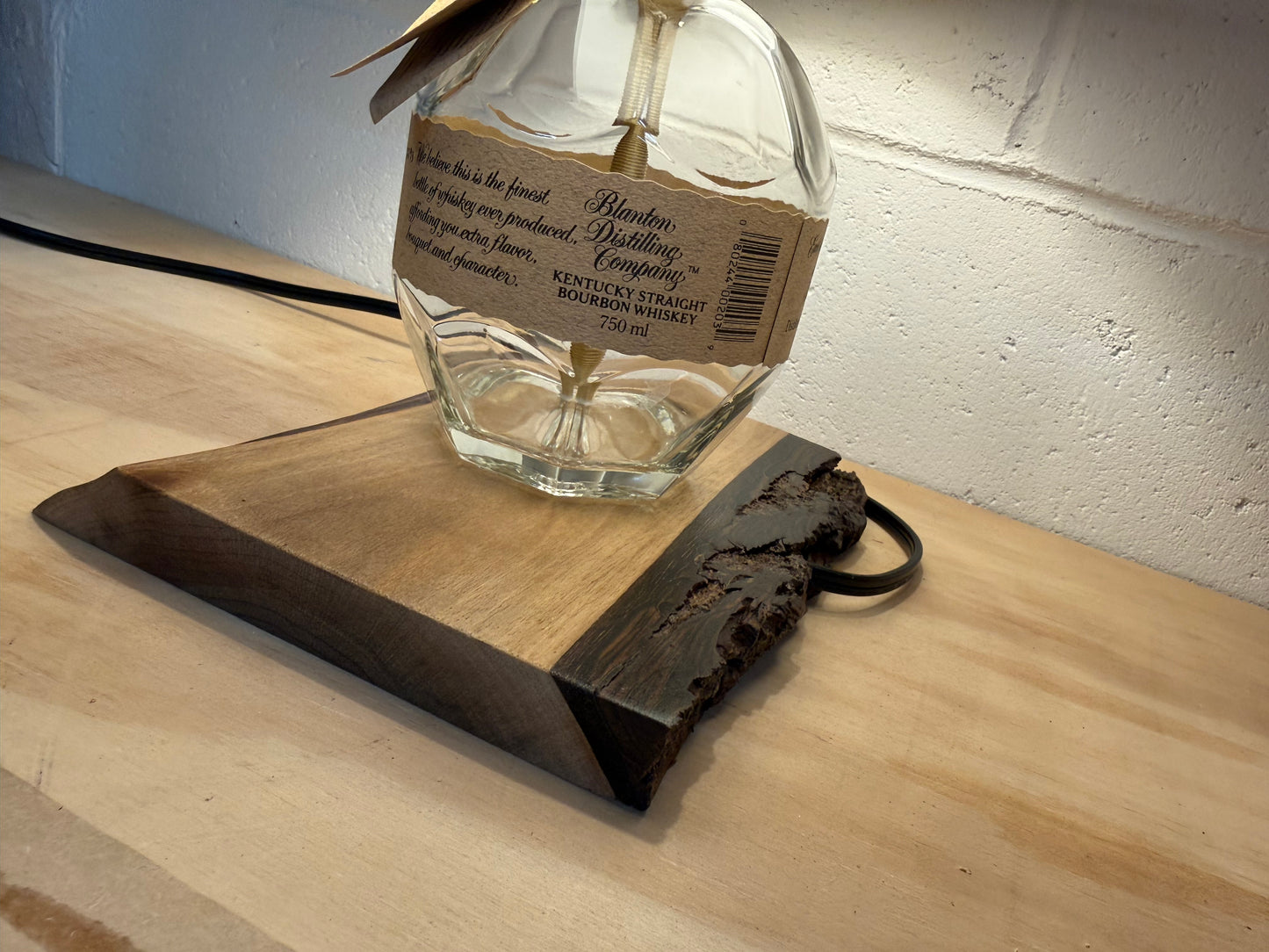 Blanton’s Lamp with Walnut Live Edge Base