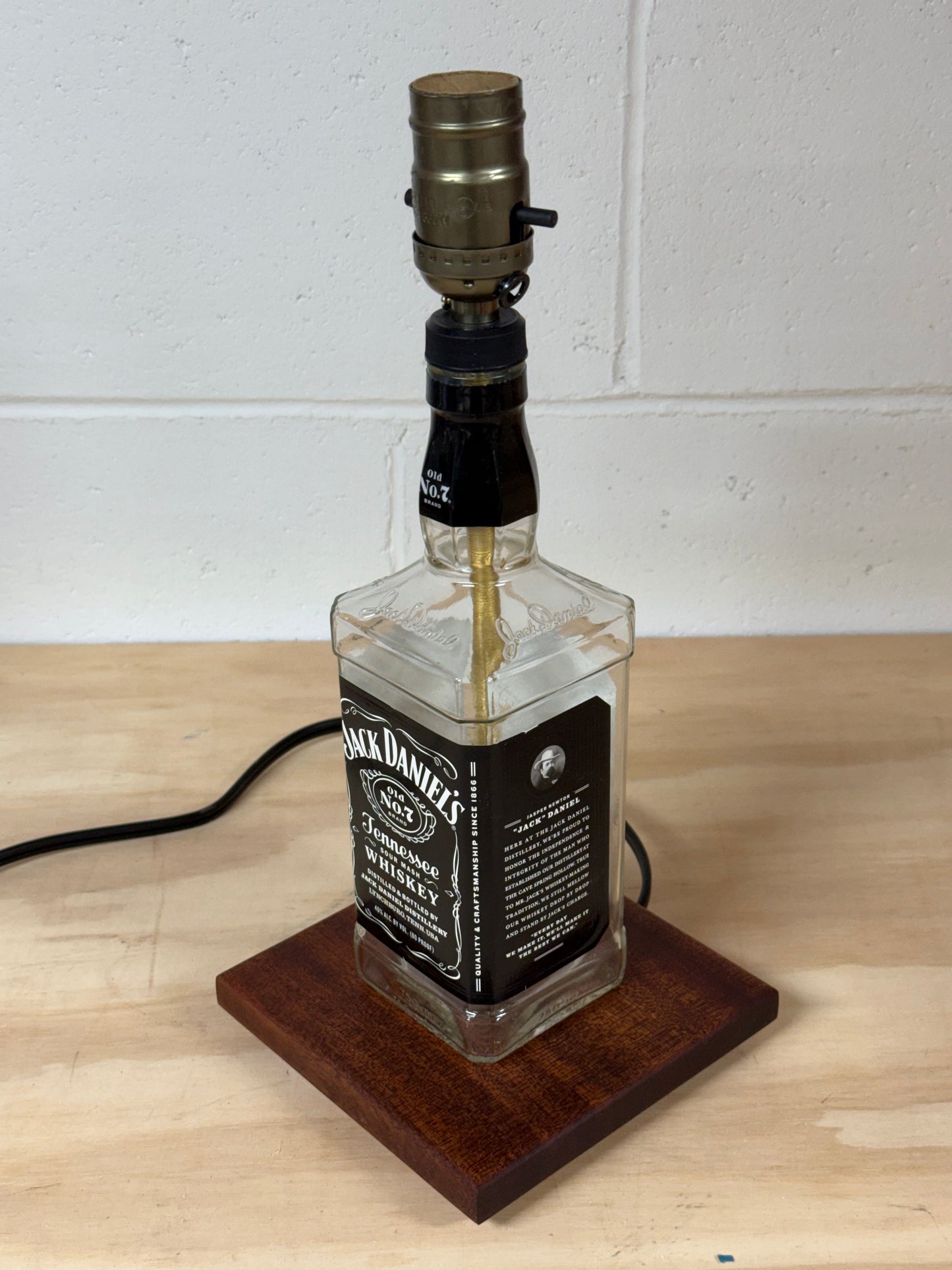 Jack Daniel’s Whiskey Bottle Lamp - Home/Bar Decor