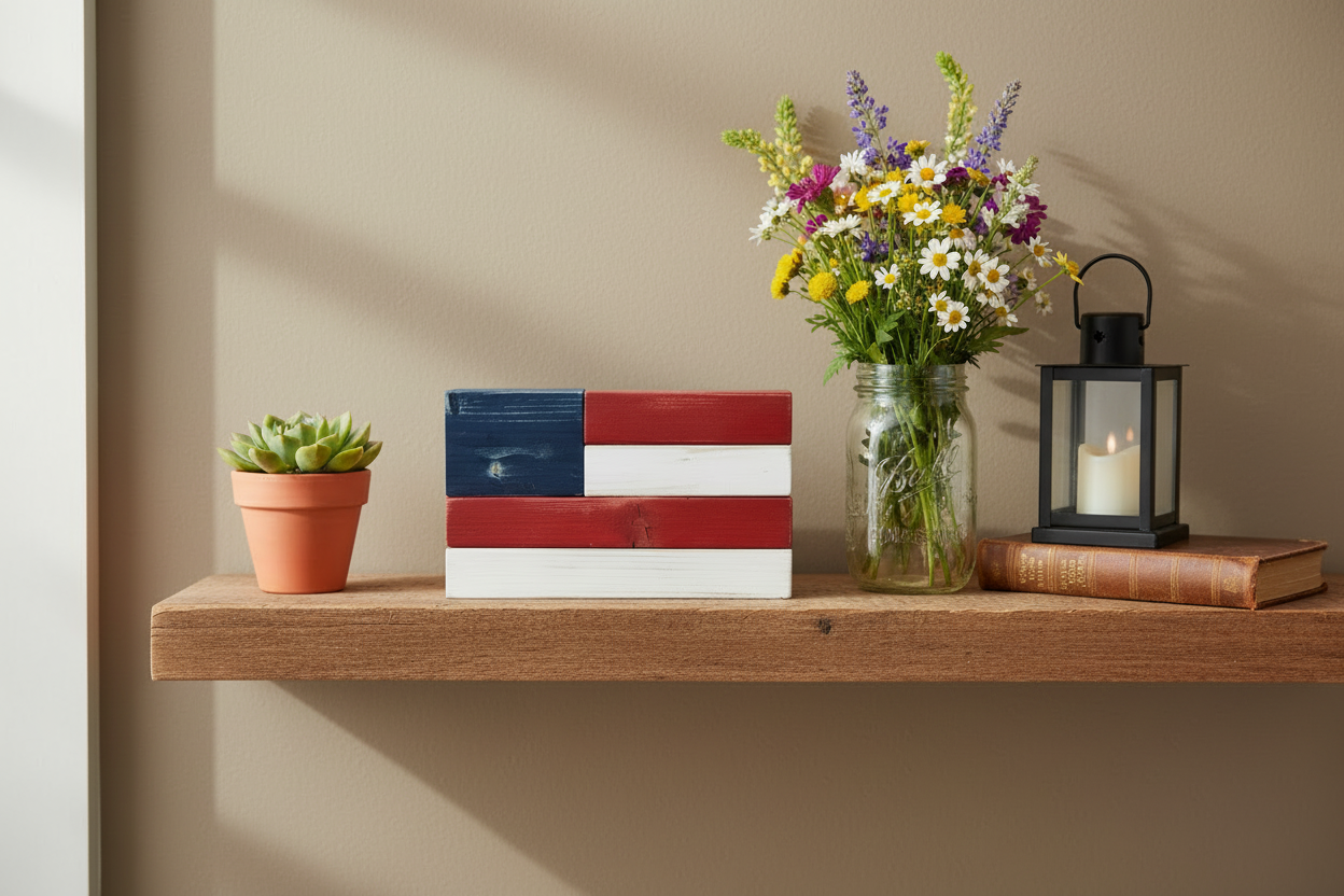 Rustic Wood American Flag