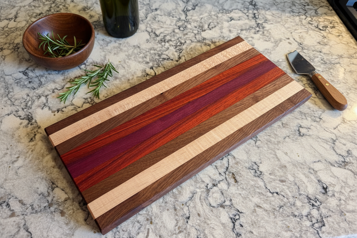 Simple cutting board with counter items